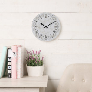 Horloge murale en marbre blanc Palazzo