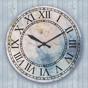Horloge murale en marbre classique avec chiffres r