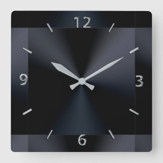 Horloge murale en métal moderne noir