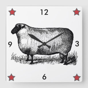 Horloge murale en mouton de style Vintage