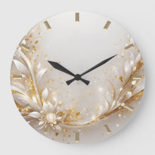 Horloge murale en or blanc