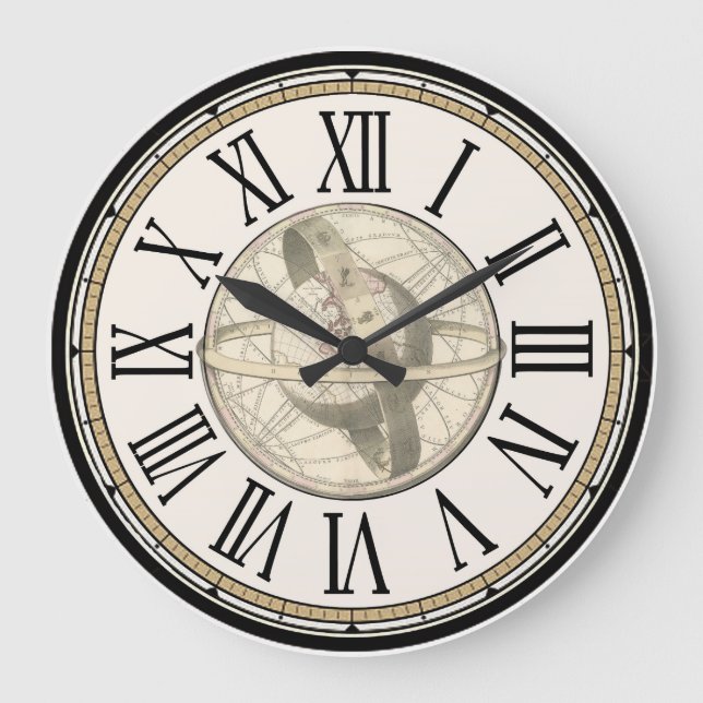 Horloge murale en orbite planétaire Steampunk (Recto)
