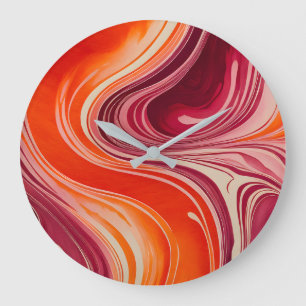 Horloge murale en papier marbré coloré