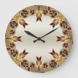 Horloge murale en pierre rouge