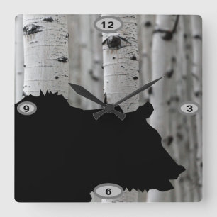Horloge murale en silhouette d'ours