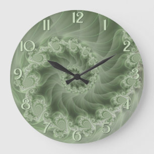 Horloge murale en spirale verte soyeuse de