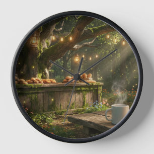Horloge murale Enchanted Forest Cafe