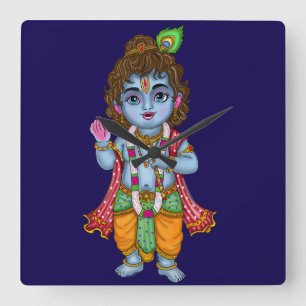 Horloge murale enfant Krishna