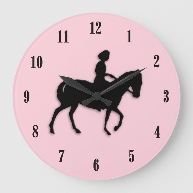 Horloge murale équestre rose (Recto)