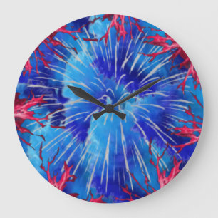 Horloge murale expression bleue