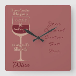 Horloge murale faite sur commande en verre de vin