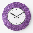 Horloge murale Faux Purple Parties scintillant