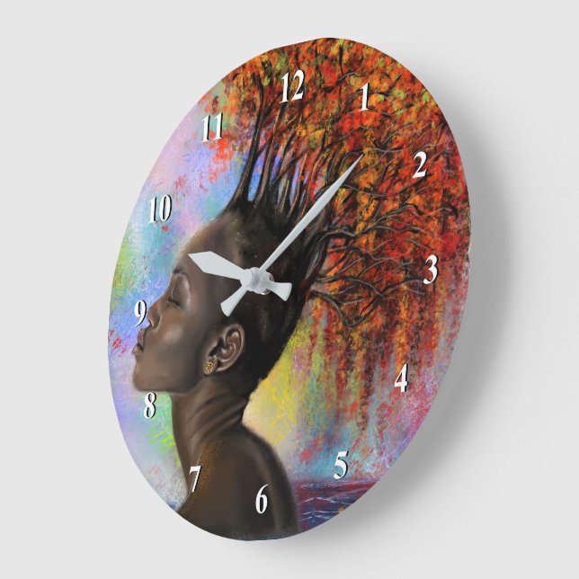 Horloge murale féminine Automne (Angle)