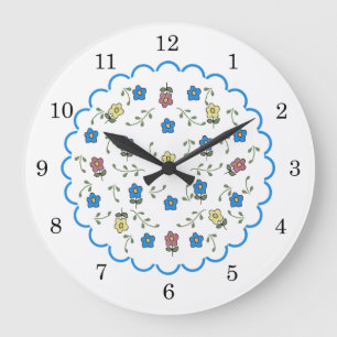 Horloge murale florale