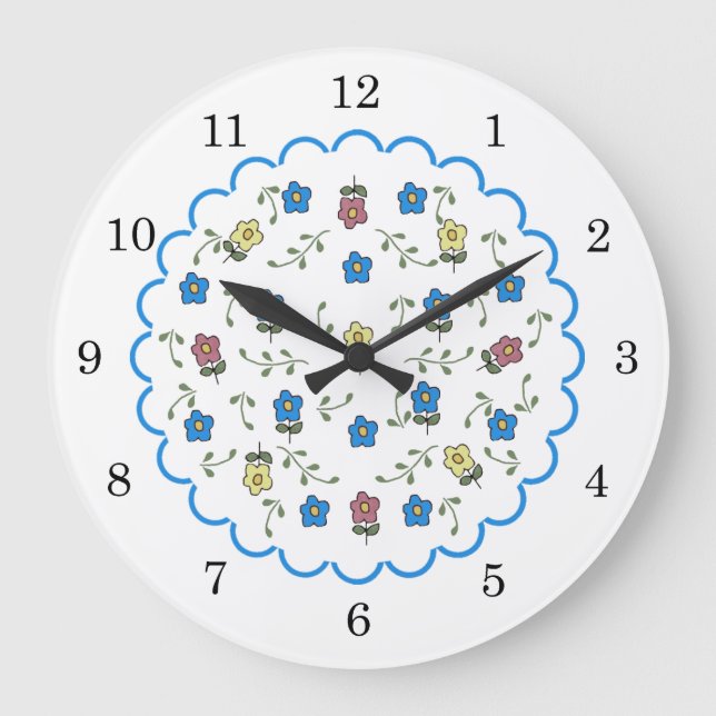 Horloge murale florale (Recto)