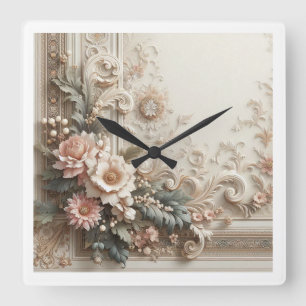 Horloge murale florale