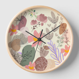 Horloge murale florale