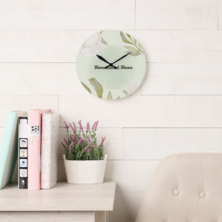 Horloge murale florale aquarelle