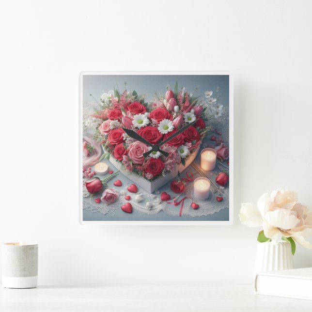 Horloge murale florale intemporelle (Maison)