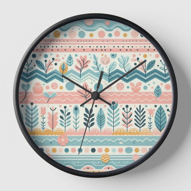 Horloge murale florale lunaire (Recto)