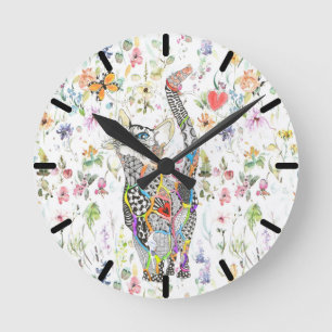 Horloge murale florale mignonne et colorée