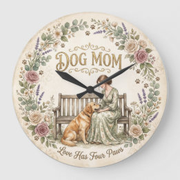 Horloge murale florale pour maman de chien
