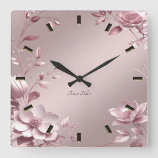 Horloge murale florale rose délicate