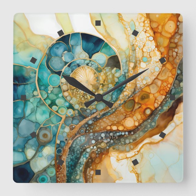 Horloge murale Fossile Gem Ammonite (Recto)