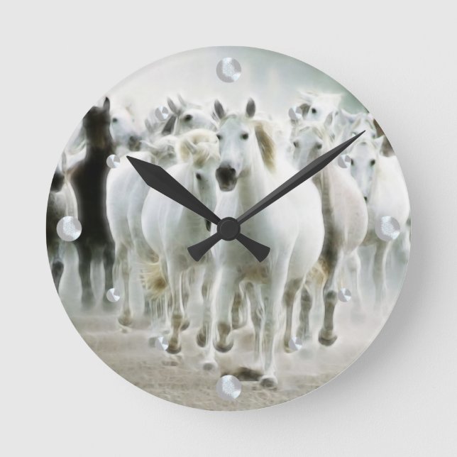 Horloge murale fractée des Chevaux sauvages (Recto)