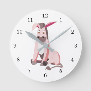 Horloge murale fun Pink Donkey - Peinture