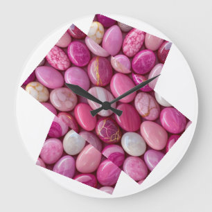 Horloge Murale Galets Roses – Design Élégant Inspi