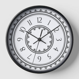 Horloge murale géométrique noire et blanche