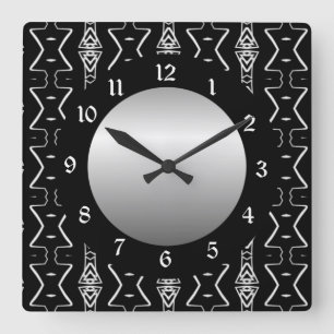 Horloge murale géométrique noire et blanche de