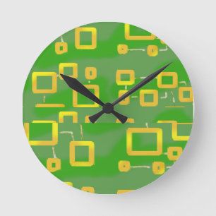 Horloge murale géométrique verte