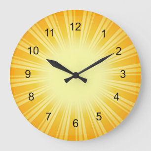 Horloge murale Gold Sunburst Design