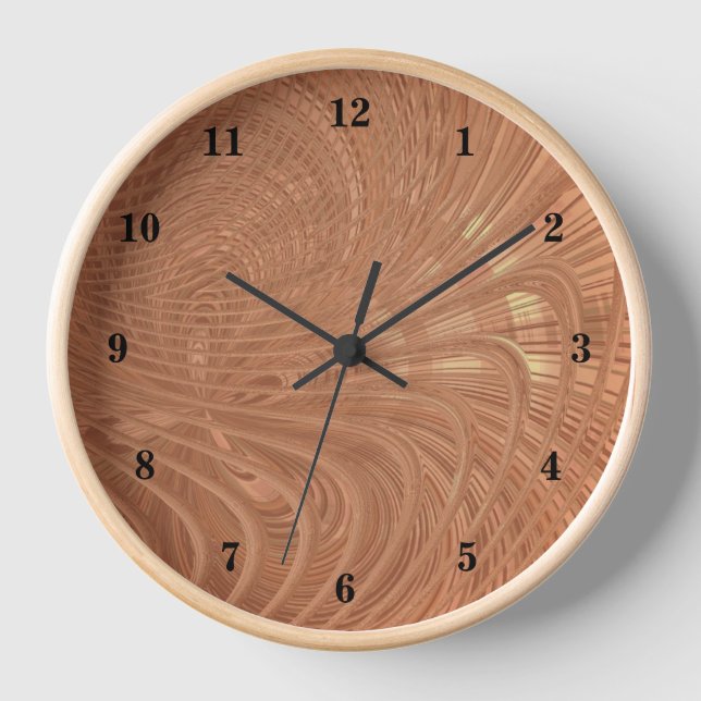 Horloge murale Gold Wave Design d'art moderne (Recto)