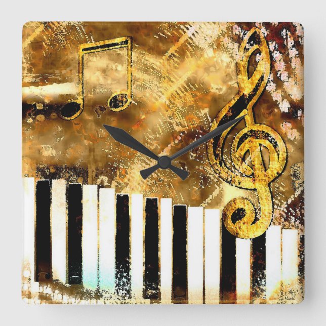 Horloge murale grunge musicale (Recto)