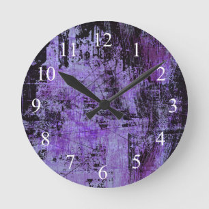 Horloge murale grunge pourpre et noire foncée