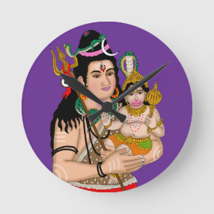 Horloge murale Hanuman & Shiva
