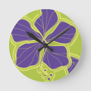 Horloge murale hawaïenne de Kailua Hibiscus