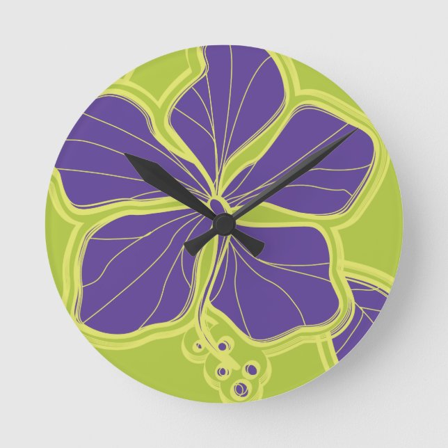 Horloge murale hawaïenne de Kailua Hibiscus (Recto)