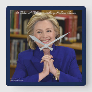 Horloge murale Hillary Clinton Il faut un village