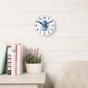 Horloge murale hippocampe