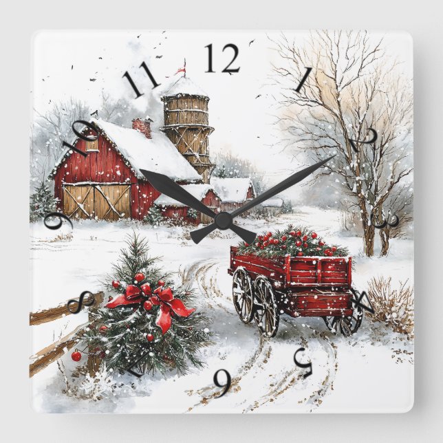 Horloge murale hiver Wonderland (Recto)