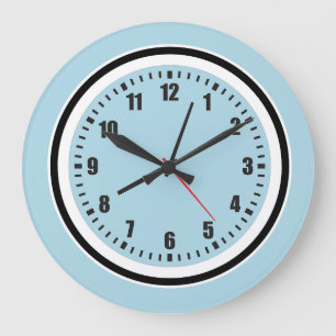 Horloge murale, horloge murale circulaire bleue, c