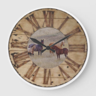 Horloge murale Horse et poulain Western Rustic Hor