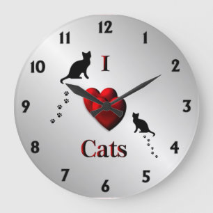 Horloge murale I Heart Cats