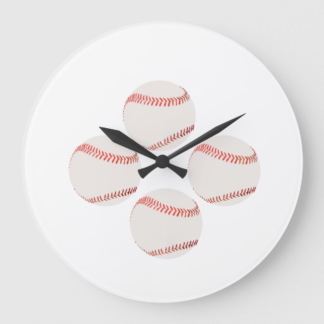 Horloge murale illustration de baseball (Recto)