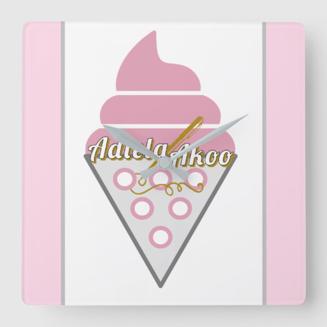 Horloge murale irrésistible en crème glacée par Ad (Recto)