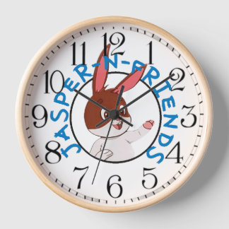 Horloge murale Jasper-n-friends, 8 pouces en acryl